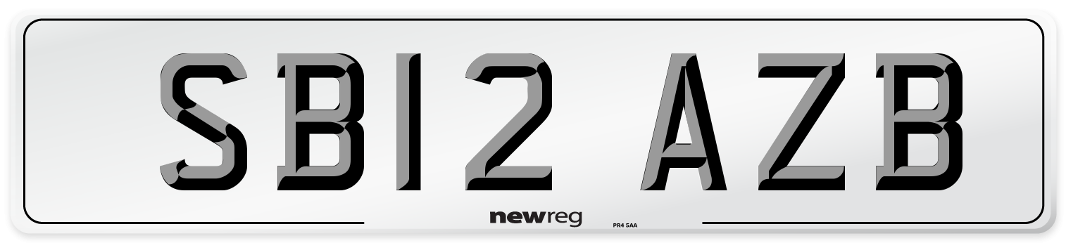 SB12 AZB Number Plate from New Reg